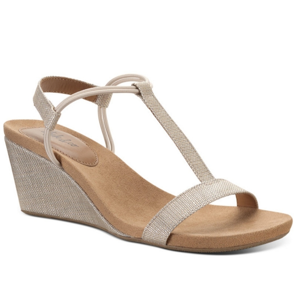 Style & co shoes.  Gold summer shoes.  Wedges.  Style & co